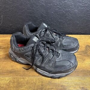 Skechers Work Clankten Steel Toe Mens 10.5 Wide Black Leather Shoes 77055W